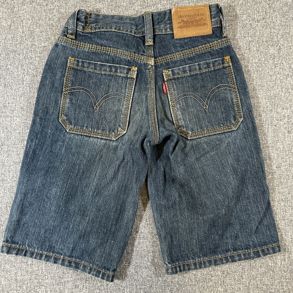 Levi's Boys Denim Carpenter Shorts Size 4 Blue 100% Cotton Adjustable Waist